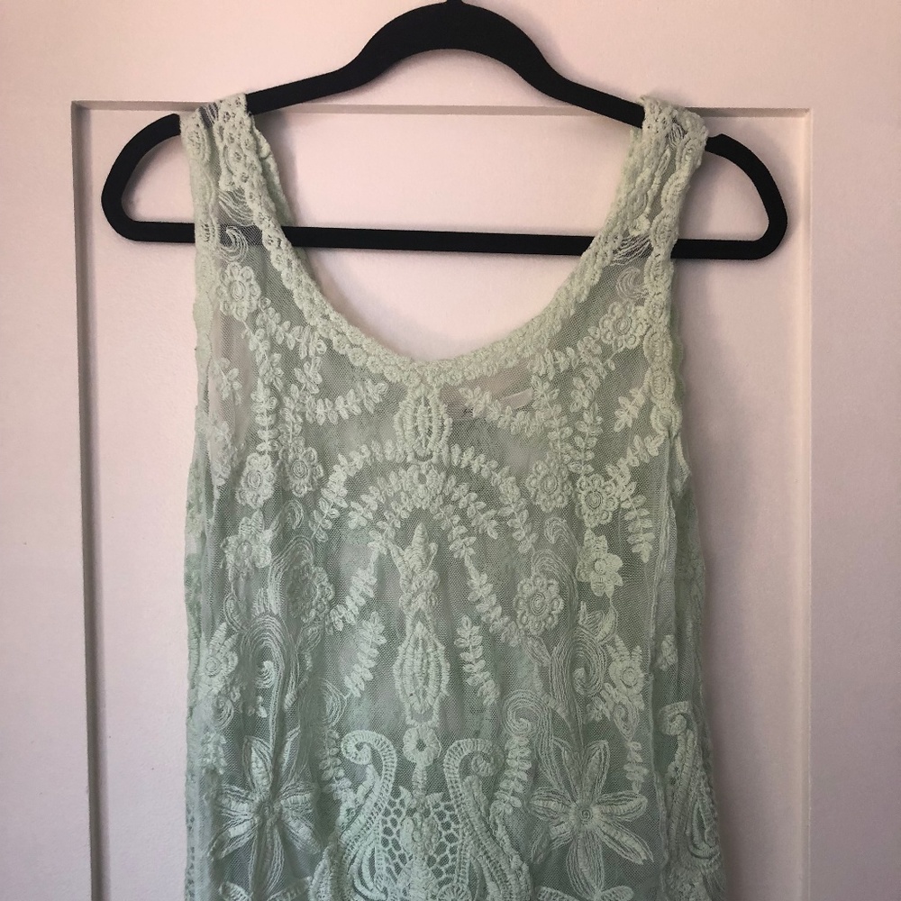 Gibson mint lace tank
